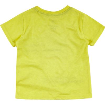 Mini boys yellow dude print t-shirt